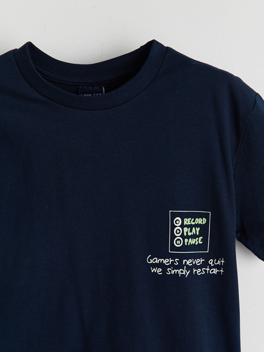 Lacivert Bisiklet Yaka Erkek Çocuk Tişört-2