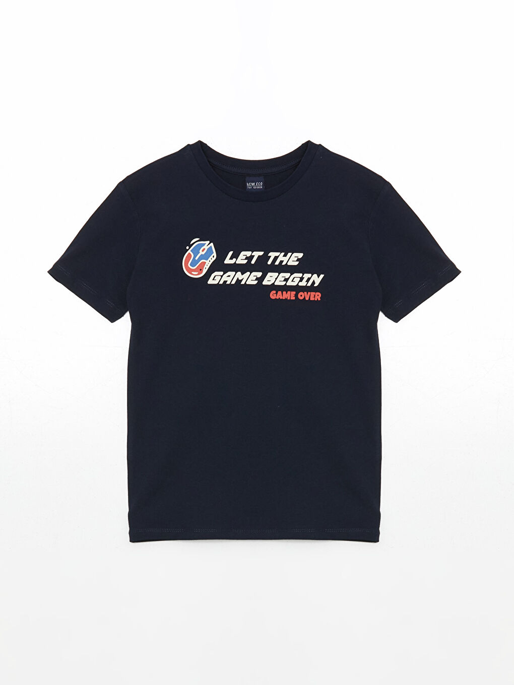 Lacivert Bisiklet Yaka Erkek Çocuk Tişört