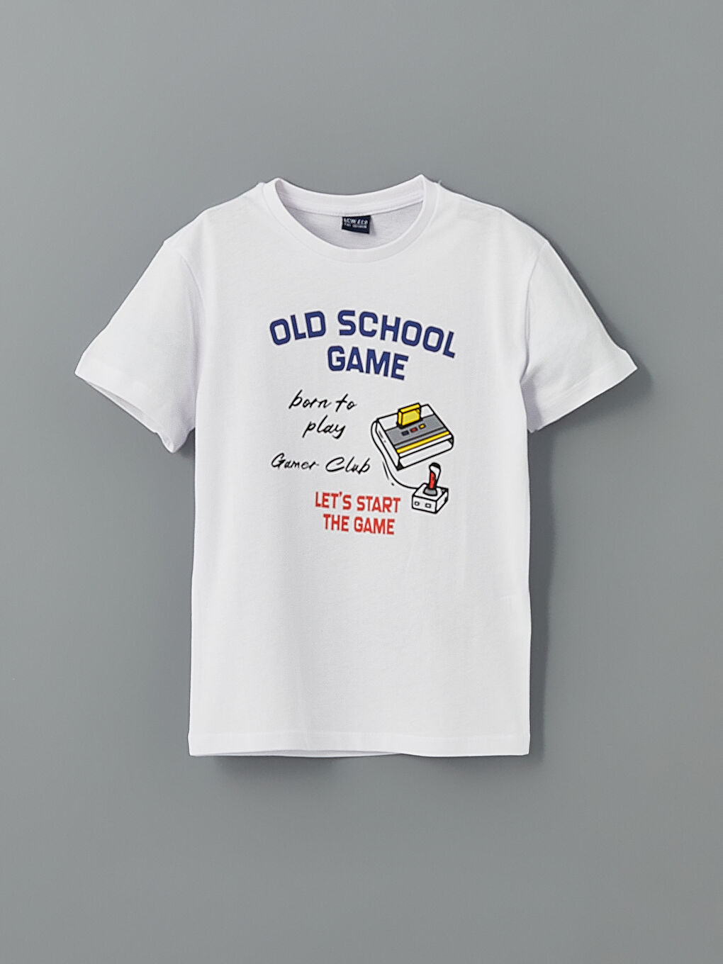 Beyaz Bisiklet Yaka Erkek Çocuk Tişört