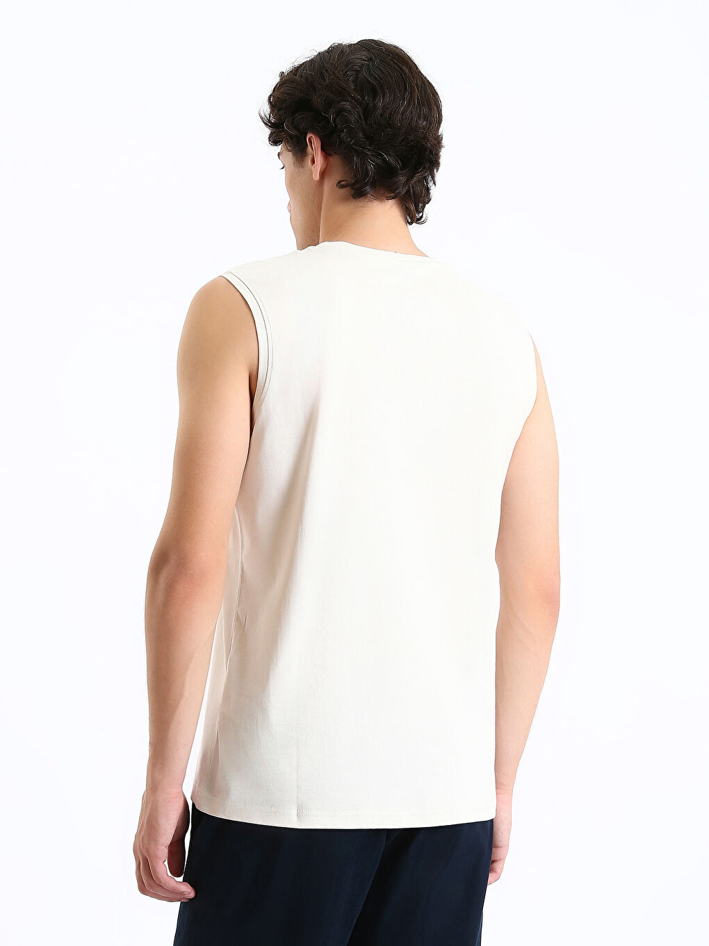 Crew Neck Printed Men's Sleeveless T-Shirt-4