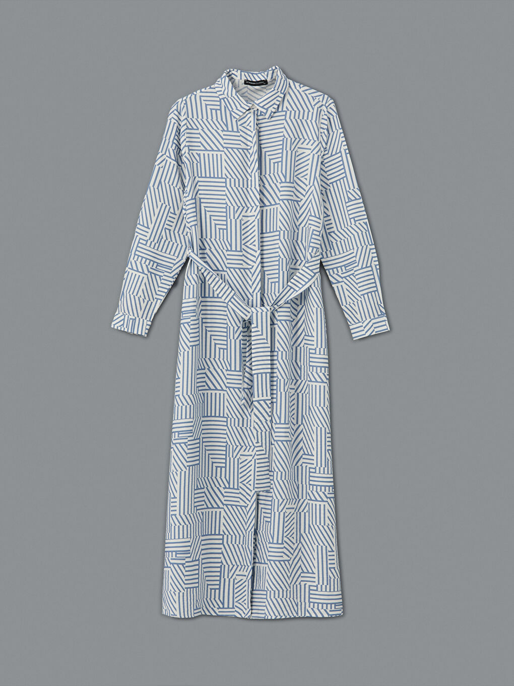Striped Belted Women's Shirt Dress -S5HE50Z8-LQQ
