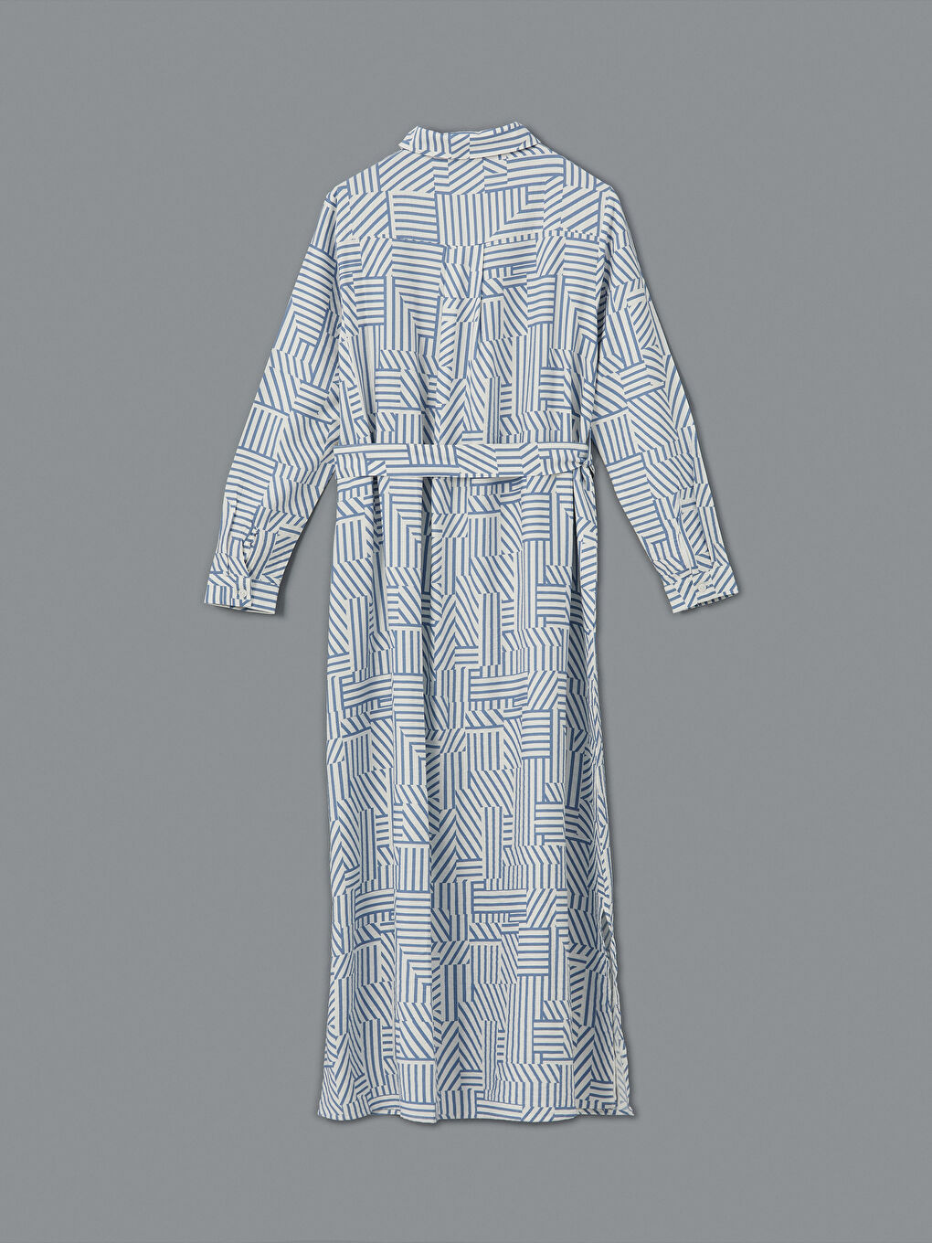 Striped Belted Women's Shirt Dress -S5HE50Z8-LQQ