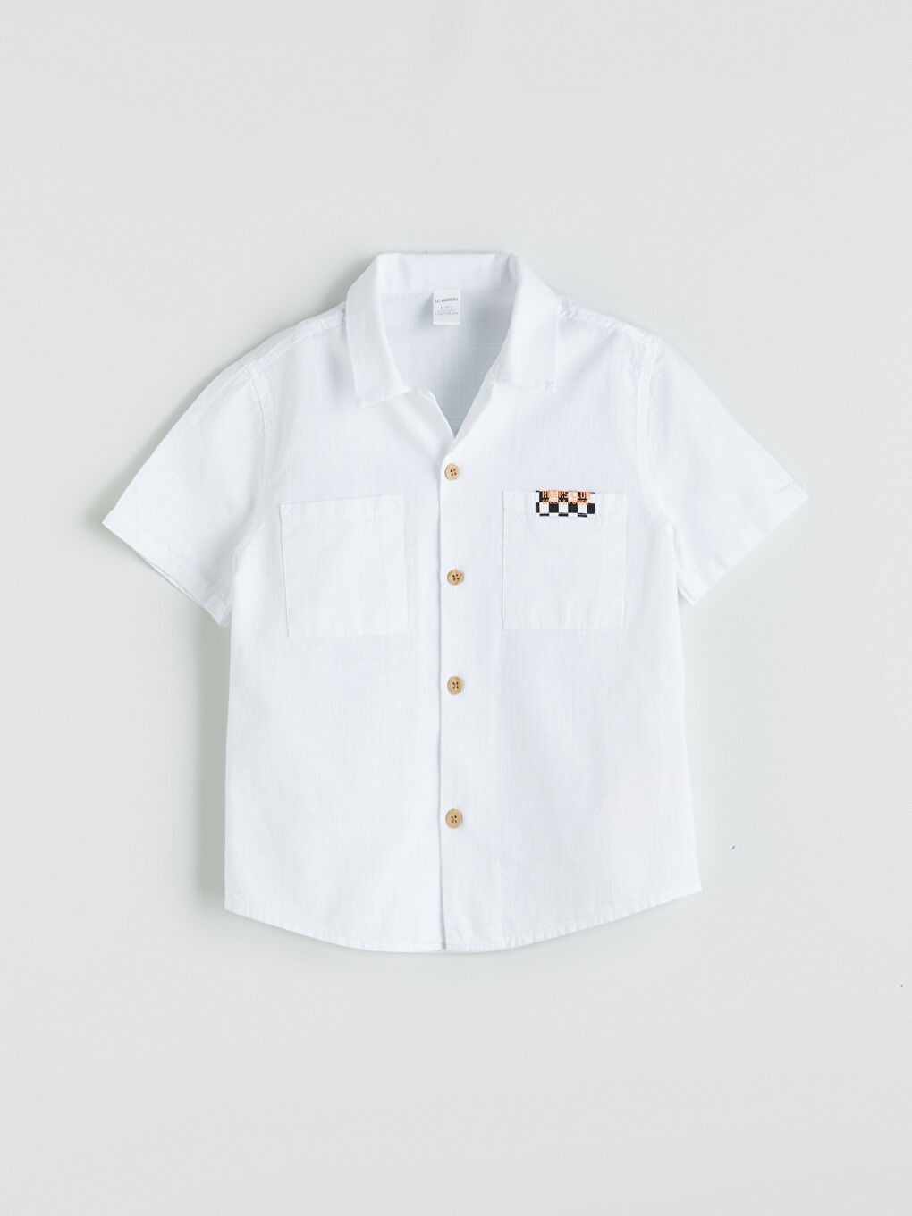 Beyaz Kısa Kollu Baskılı Erkek Çocuk Gömlek-4