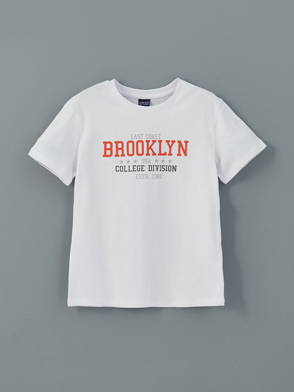 Beyaz Bisiklet Yaka Erkek Çocuk Tişört