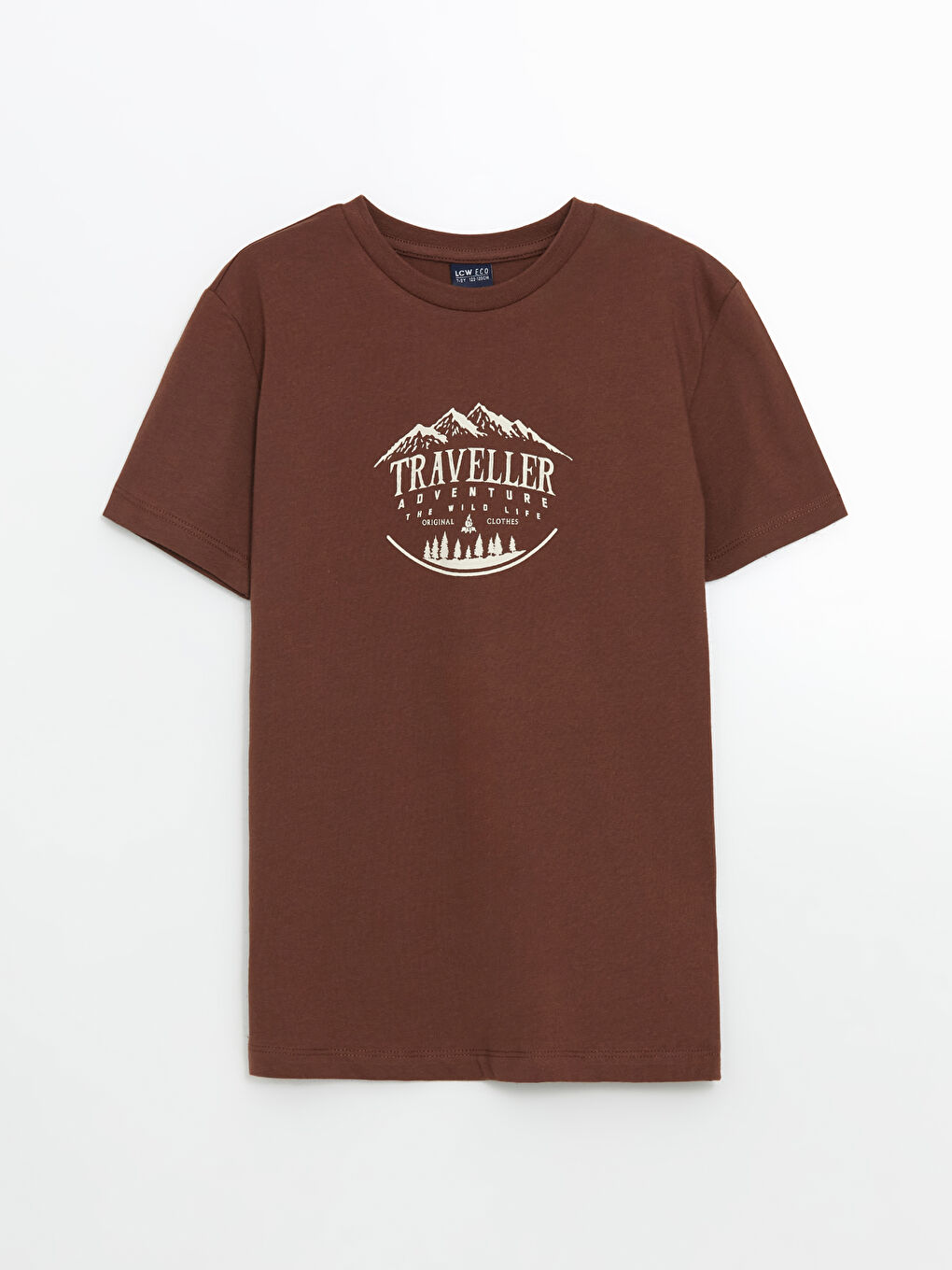 Kahverengi Bisiklet Yaka Erkek Çocuk Tişört