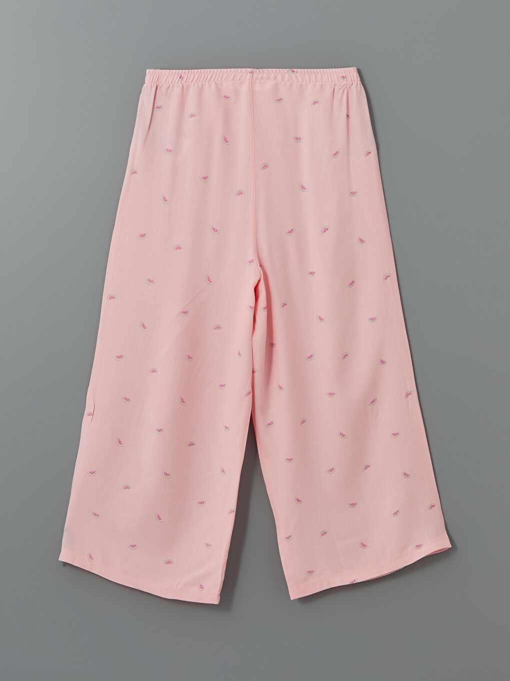 Pembe Beli Lastikli Baskılı Kadın Kapri Pijama Altı-1