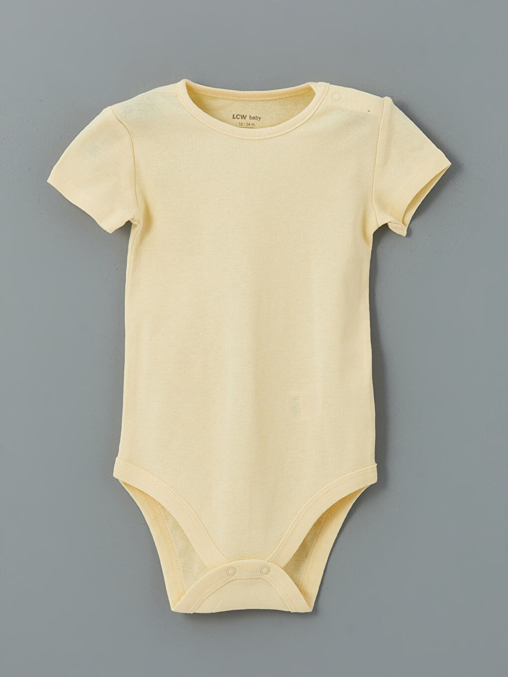 Sarı Bisiklet Yaka Basic Kız Bebek Çıtçıtlı Body