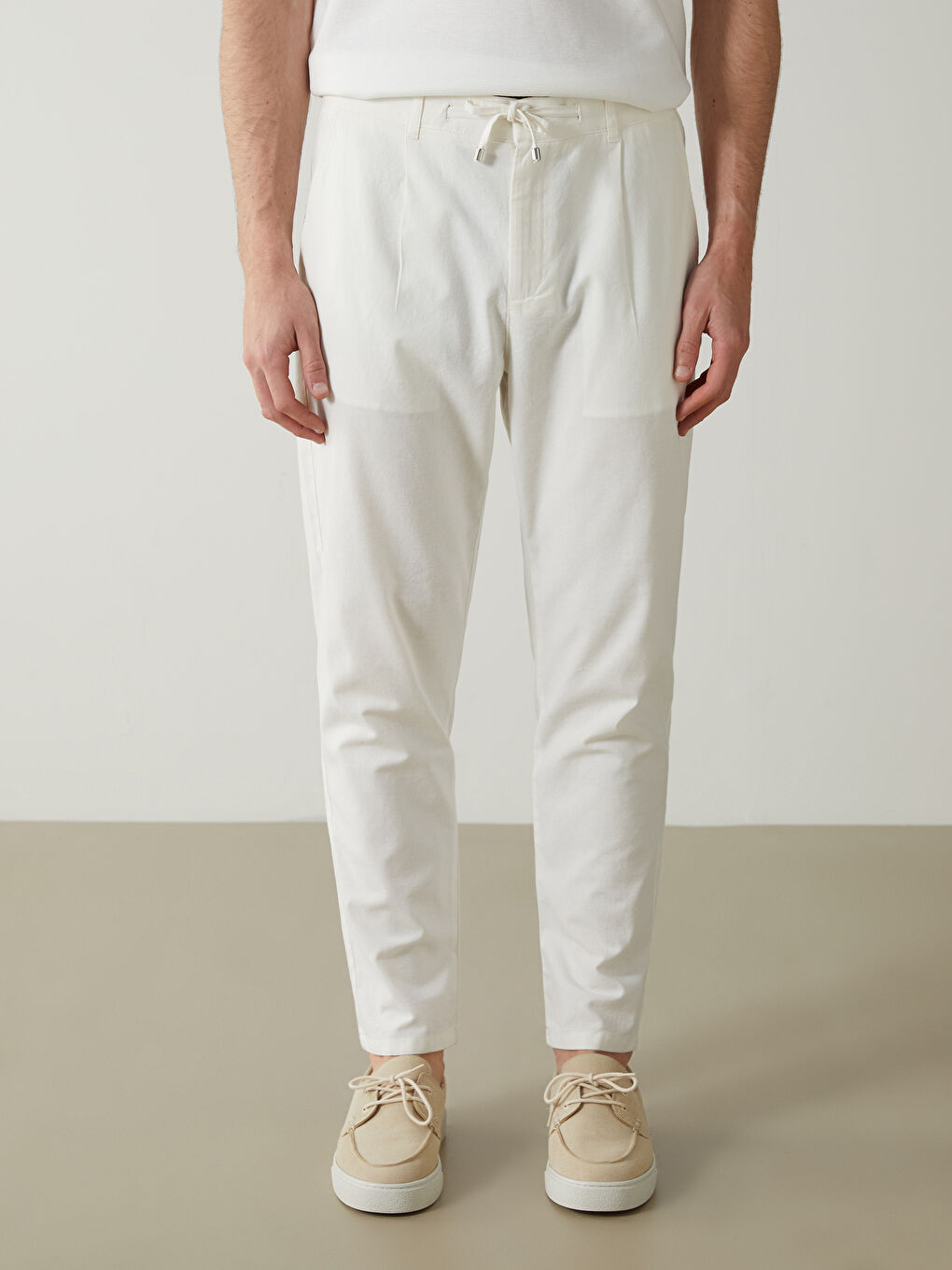 Slim Fit Linen Blend Men's Trousers-1