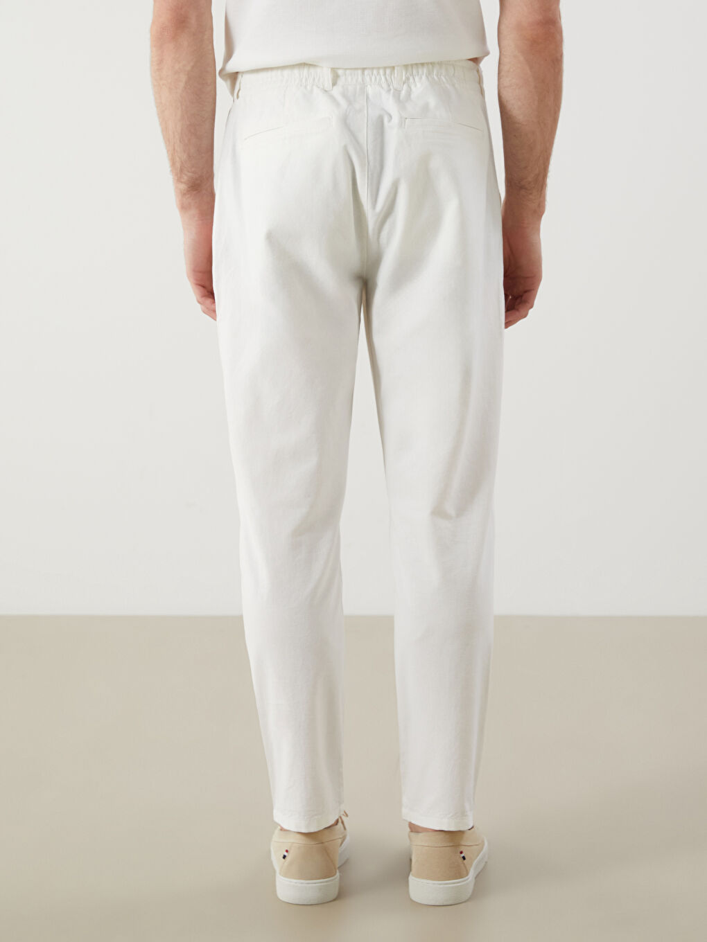 Slim Fit Linen Blend Men's Trousers-3