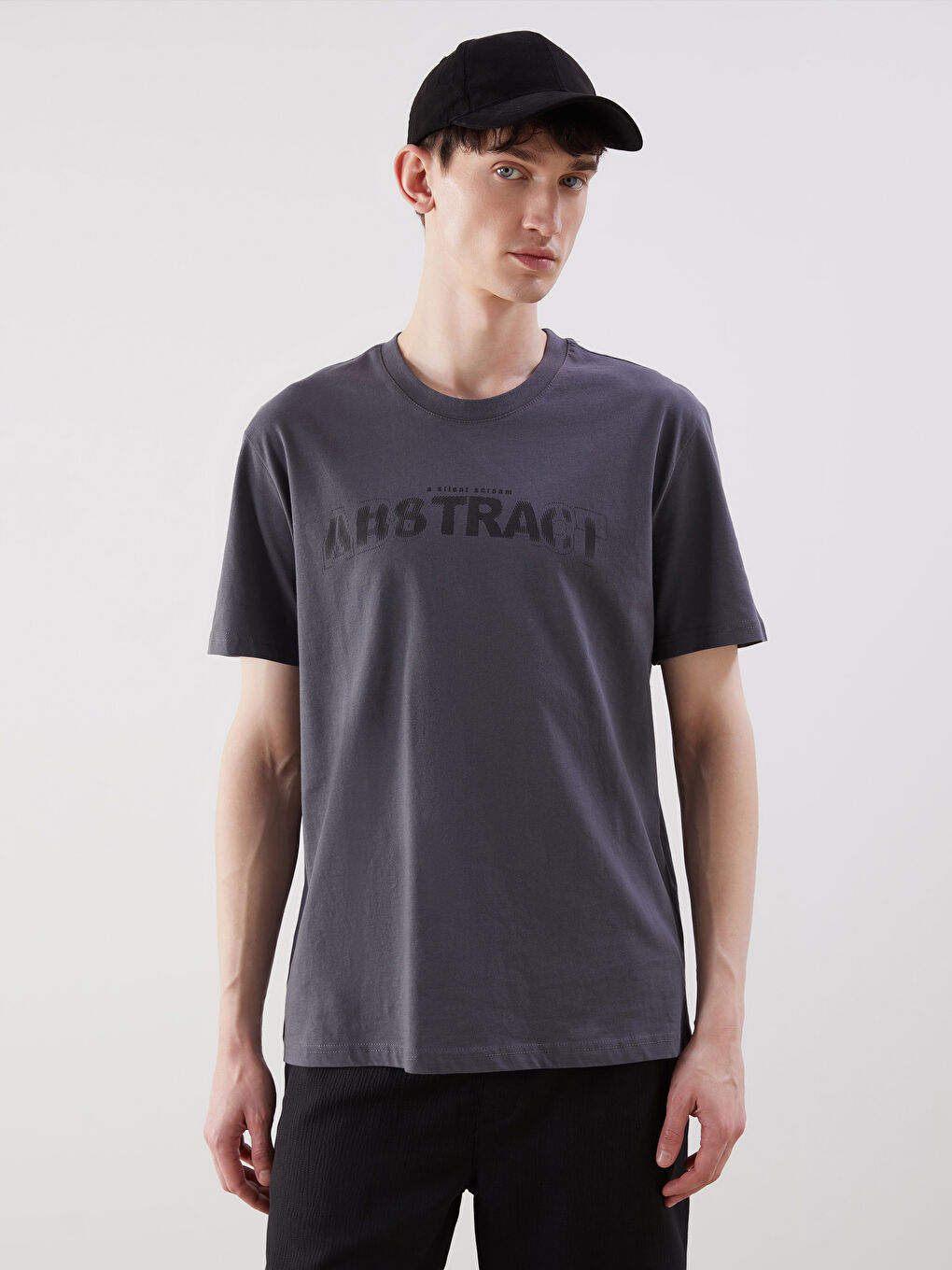 LCW ECO Crew Neck Short Sleeve Printed Combed Cotton Men's T-shirt -S5HF77Z8-YAN