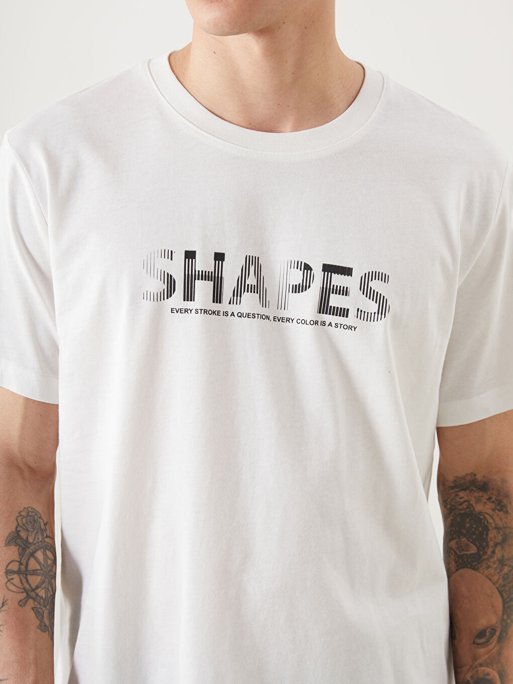 LCW ECO Crew Neck Short Sleeve Printed Combed Cotton Men's T-shirt -S5HF79Z8-R9J