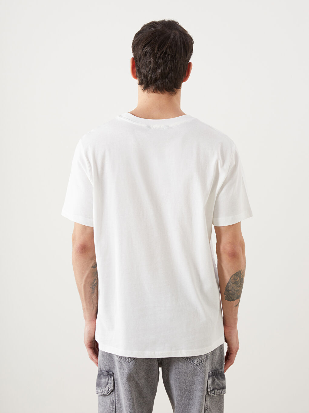 LCW ECO Crew Neck Short Sleeve Printed Combed Cotton Men's T-shirt -S5HF79Z8-R9J