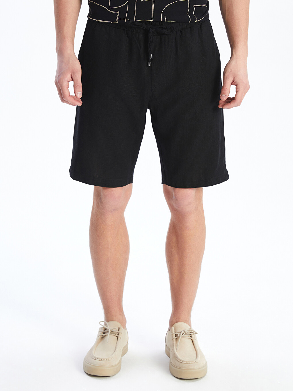 Standard Fit Linen Blend Men's Shorts-1