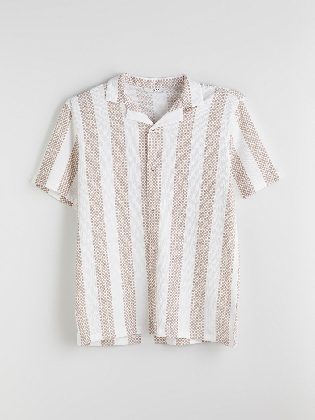 قميص رجالي بأكمام قصيرة وقصة عادية ونقشة-4