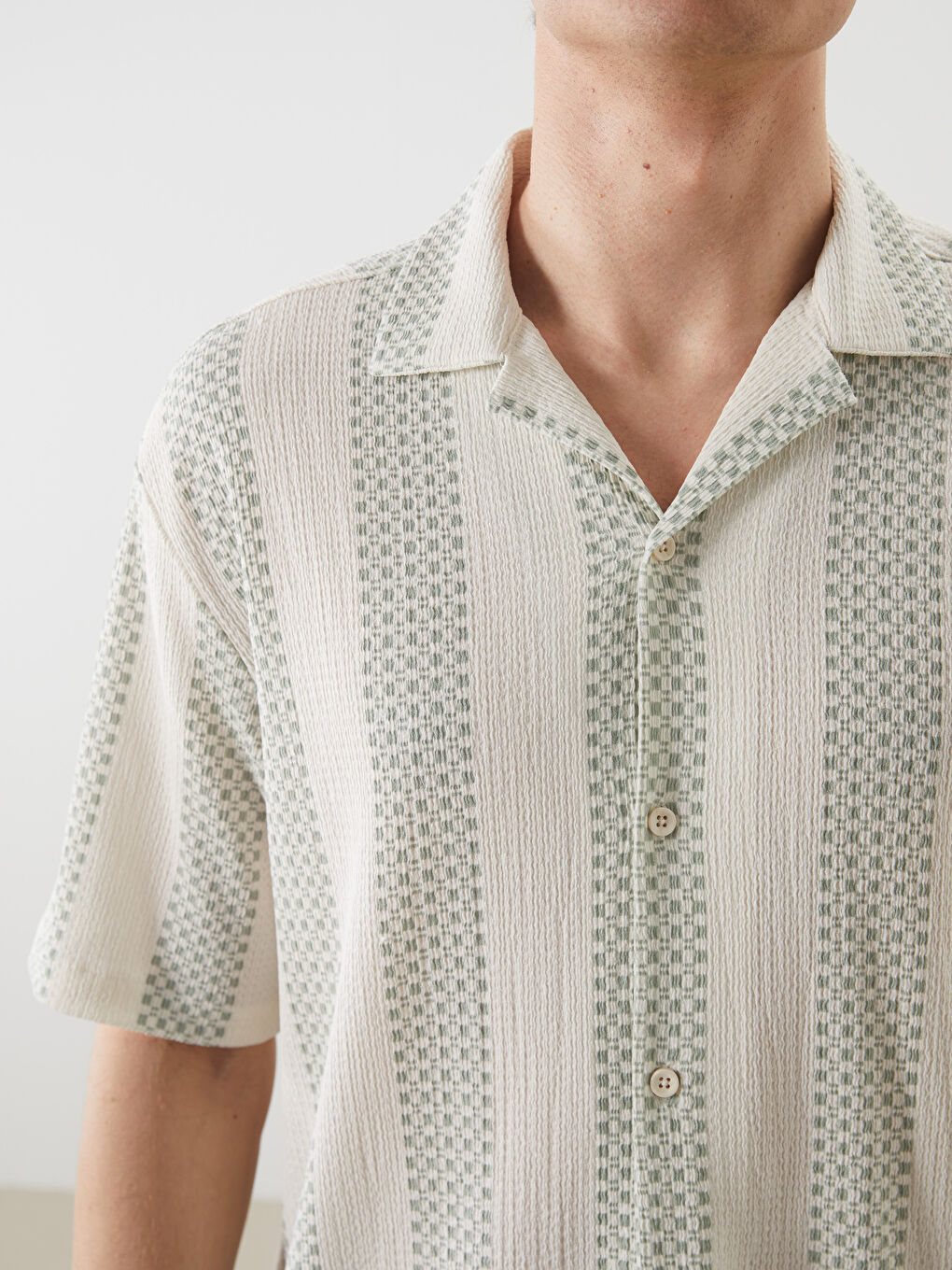 Κανονική Εφαρμογή Κοντό Μανίκι Με Σχέδια Πουκάμισο για Άνδρες-2