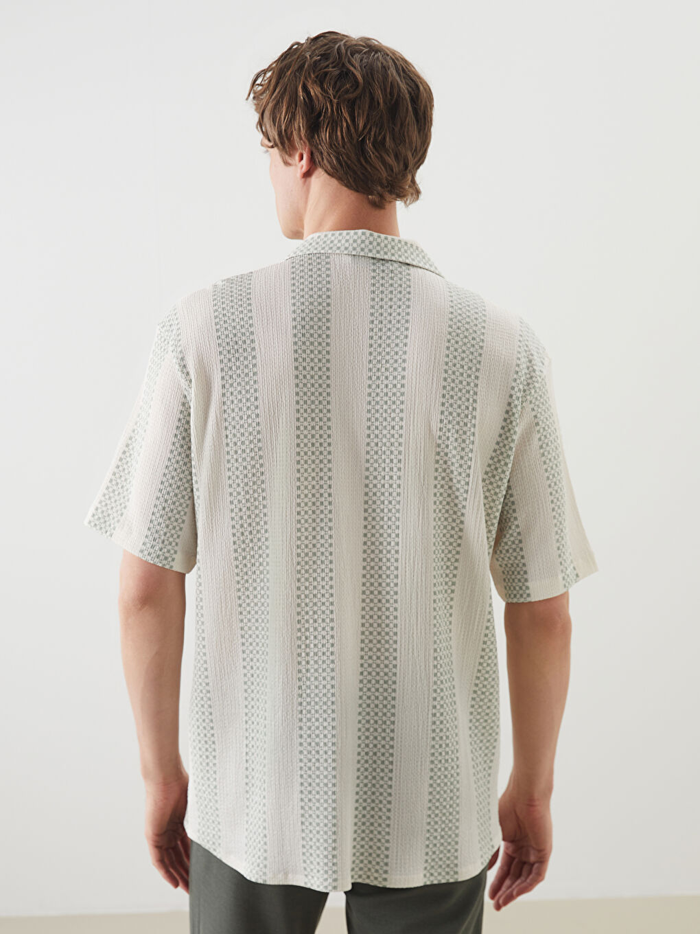 Κανονική Εφαρμογή Κοντό Μανίκι Με Σχέδια Πουκάμισο για Άνδρες-4