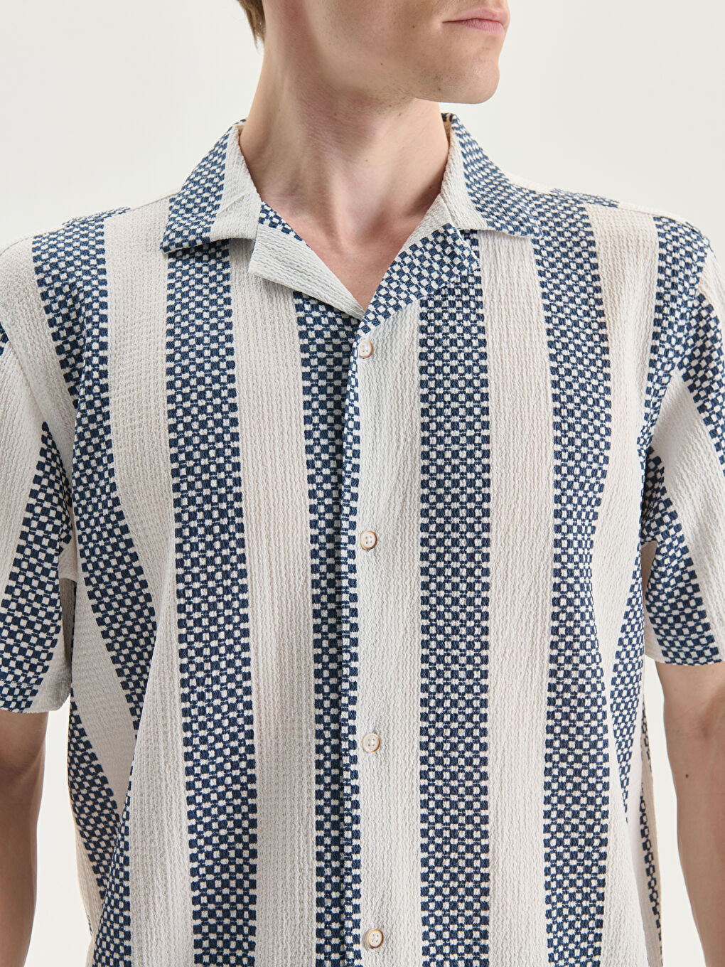 Regular Fit Short Sleeve Patterned Men's Shirt-2