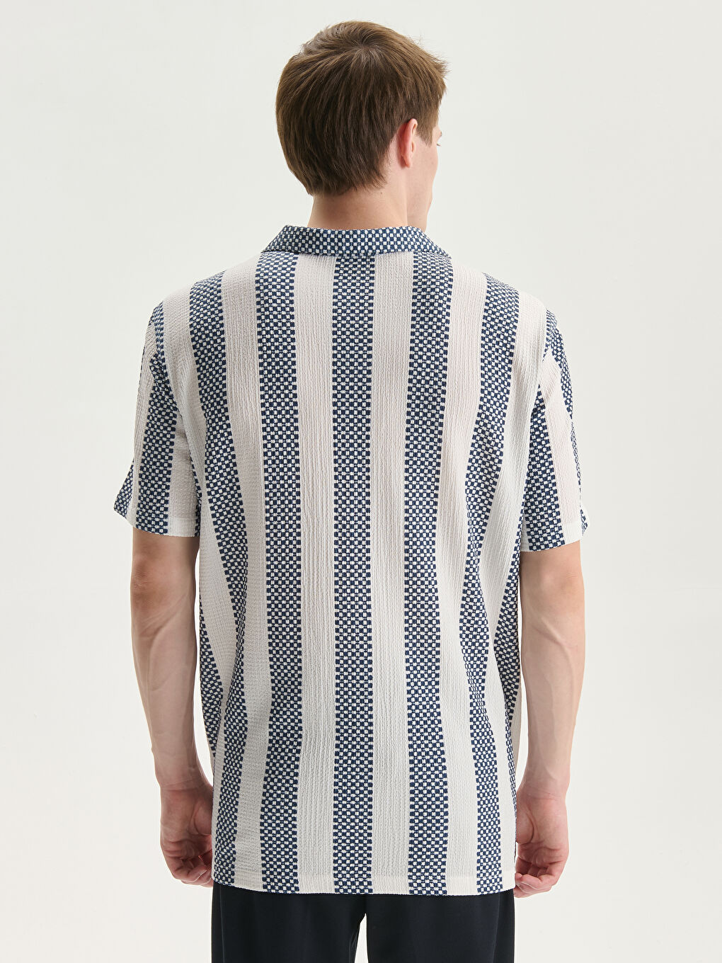 Regular Fit Short Sleeve Patterned Men's Shirt-3