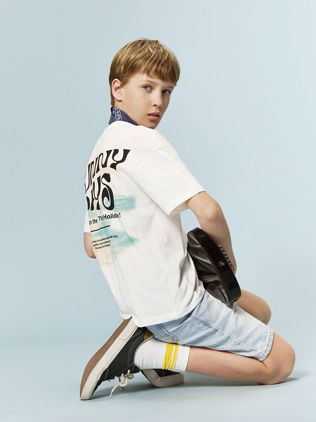 Crew Neck Boys' T-Shirt -S5HF87Z4-R9J