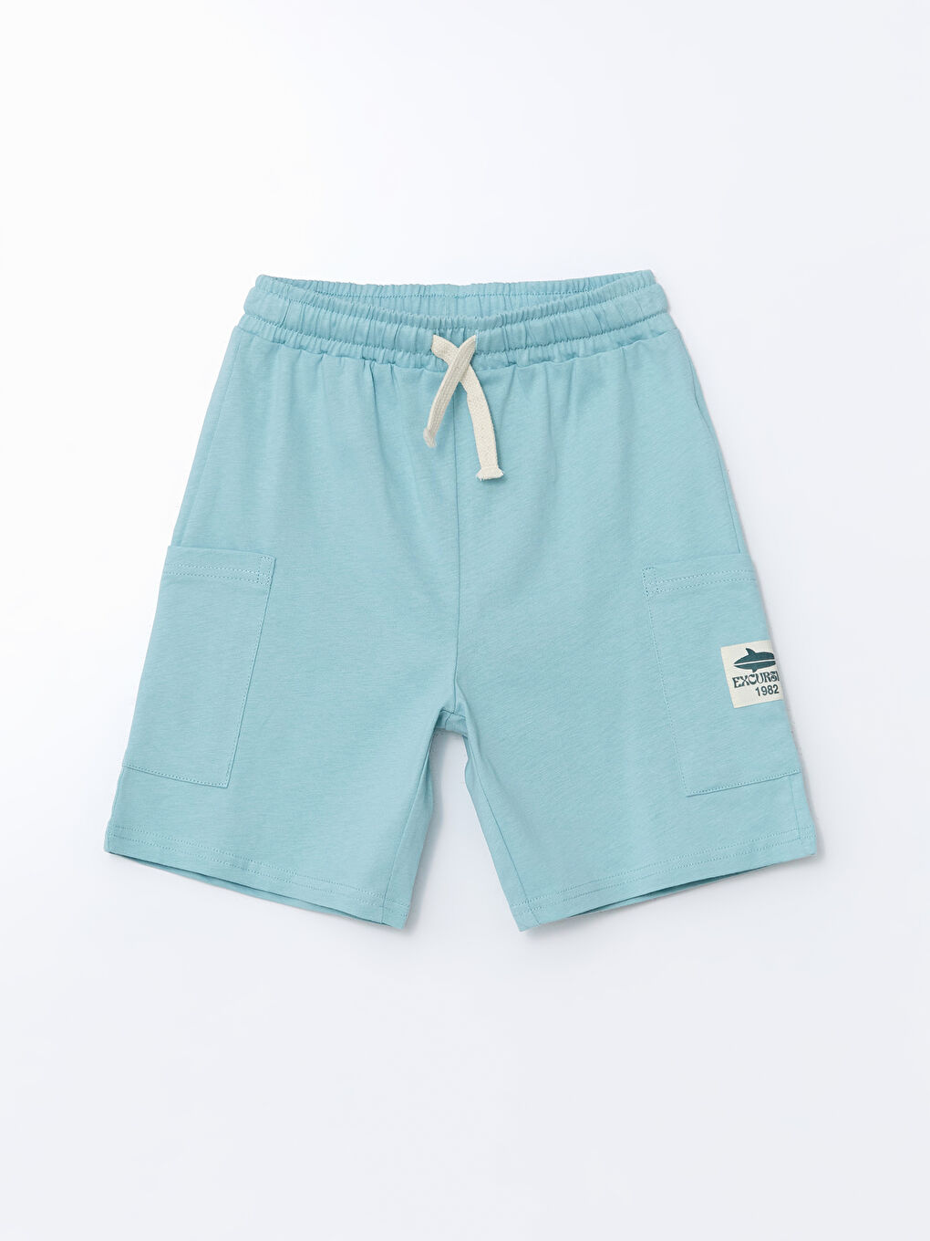 LCW Kids Yeşil Beli Lastikli Erkek Çocuk Kargo Şort