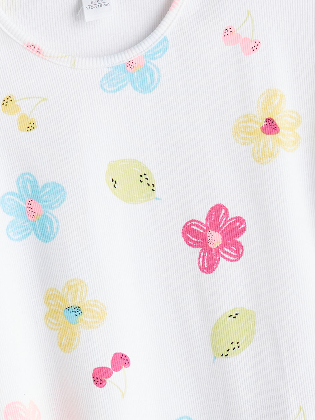 Crew Neck Floral Girls' T-Shirt -S5HG03Z1-VE4