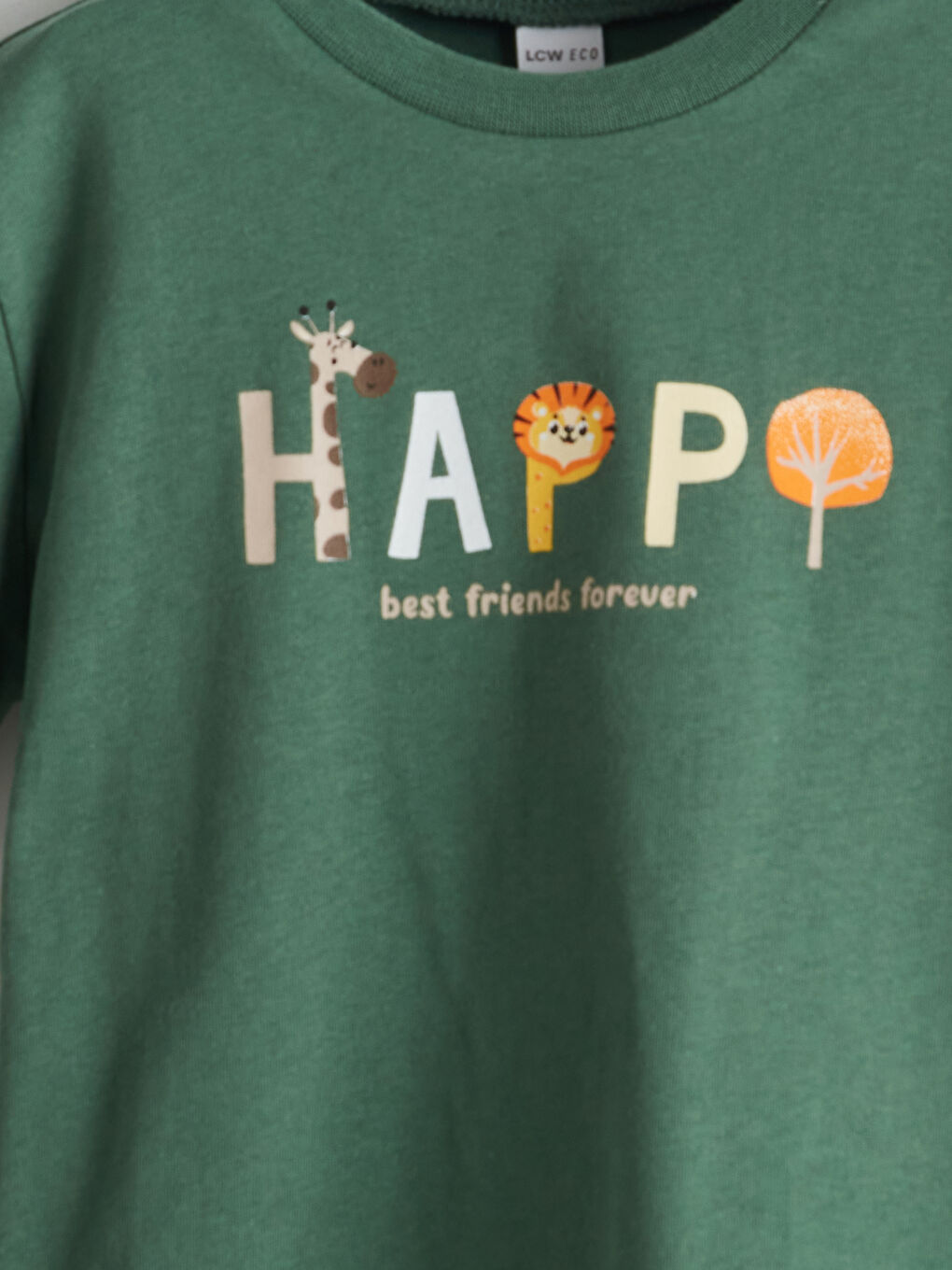 Yeşil Bisiklet Yaka Baskılı Erkek Çocuk Tişört-2