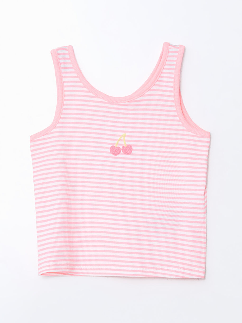 Crew Neck Embroidered Embroidered Girls' Tank Top -S5HG09Z1-LHK