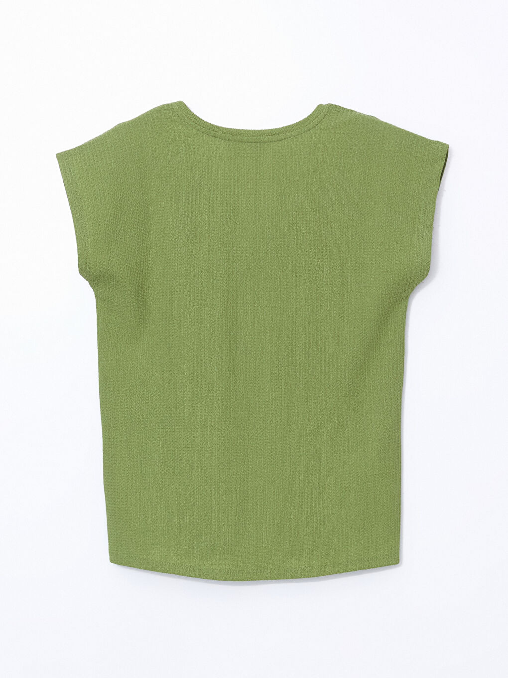 V-Neck Textured Women's T-Shirt -S5HG12Z8-GQ3