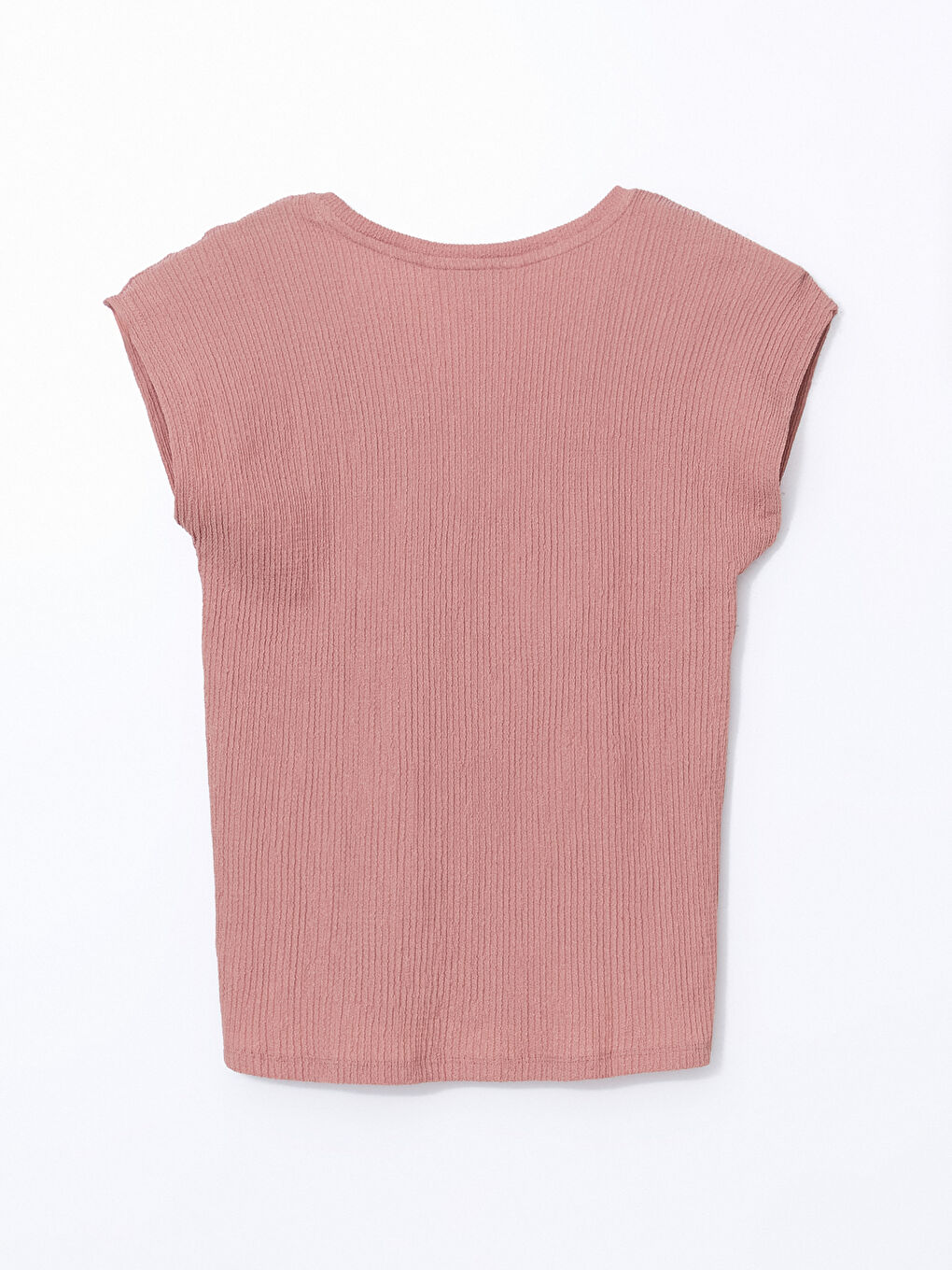 V-Neck Textured Women's T-Shirt-5