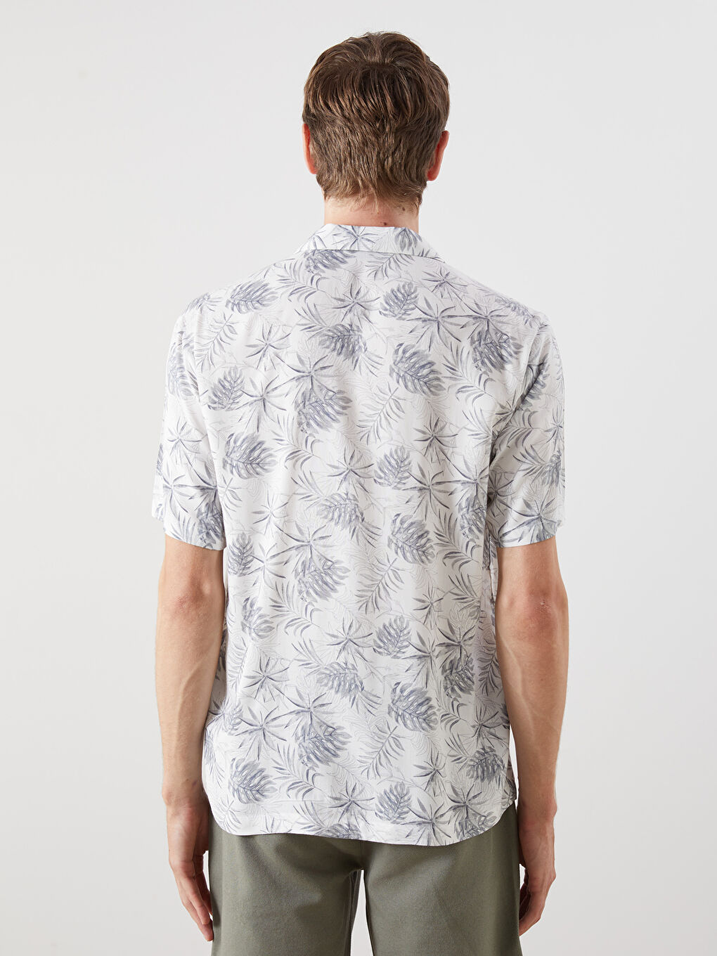 Regular Fit Short Sleeve Patterned Men's Shirt-3