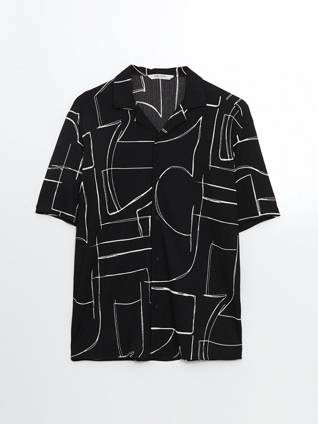 قميص رجالي بأكمام قصيرة وقصة عادية ونقشة-9