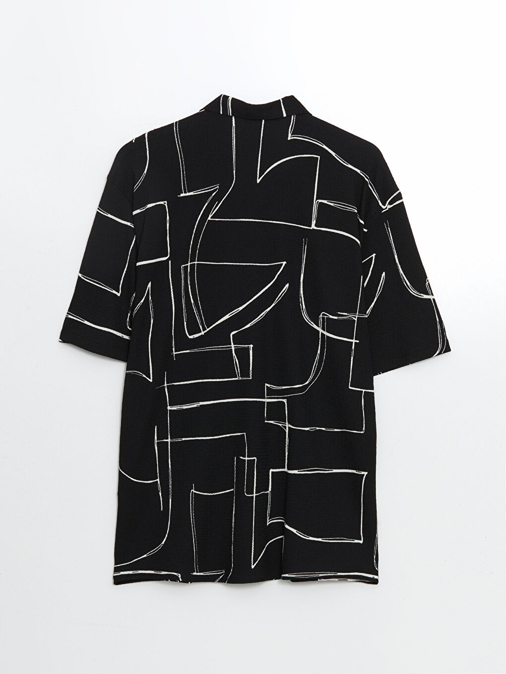 قميص رجالي بأكمام قصيرة وقصة عادية ونقشة-11