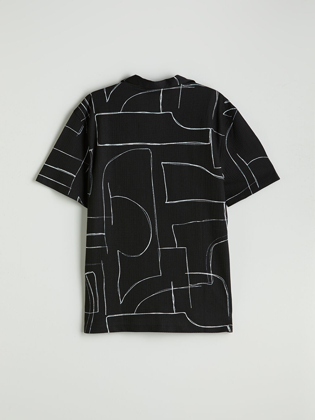 قميص رجالي بأكمام قصيرة وقصة عادية ونقشة-10