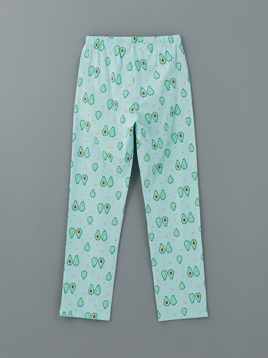 Turkuaz Beli Lastikli Avokado Baskılı Hamile Pijama Altı-1