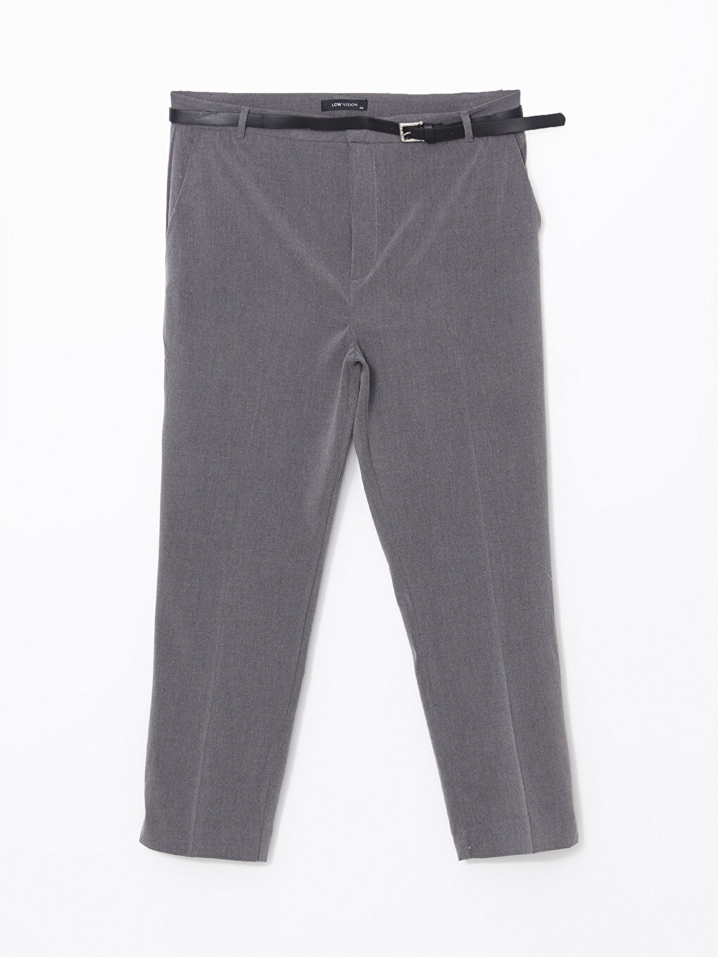 Gri Beli Kemerli Havuç Kesim Kadın Pantolon