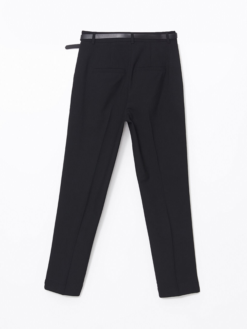 Siyah Beli Kemerli Havuç Kesim Kadın Pantolon-5