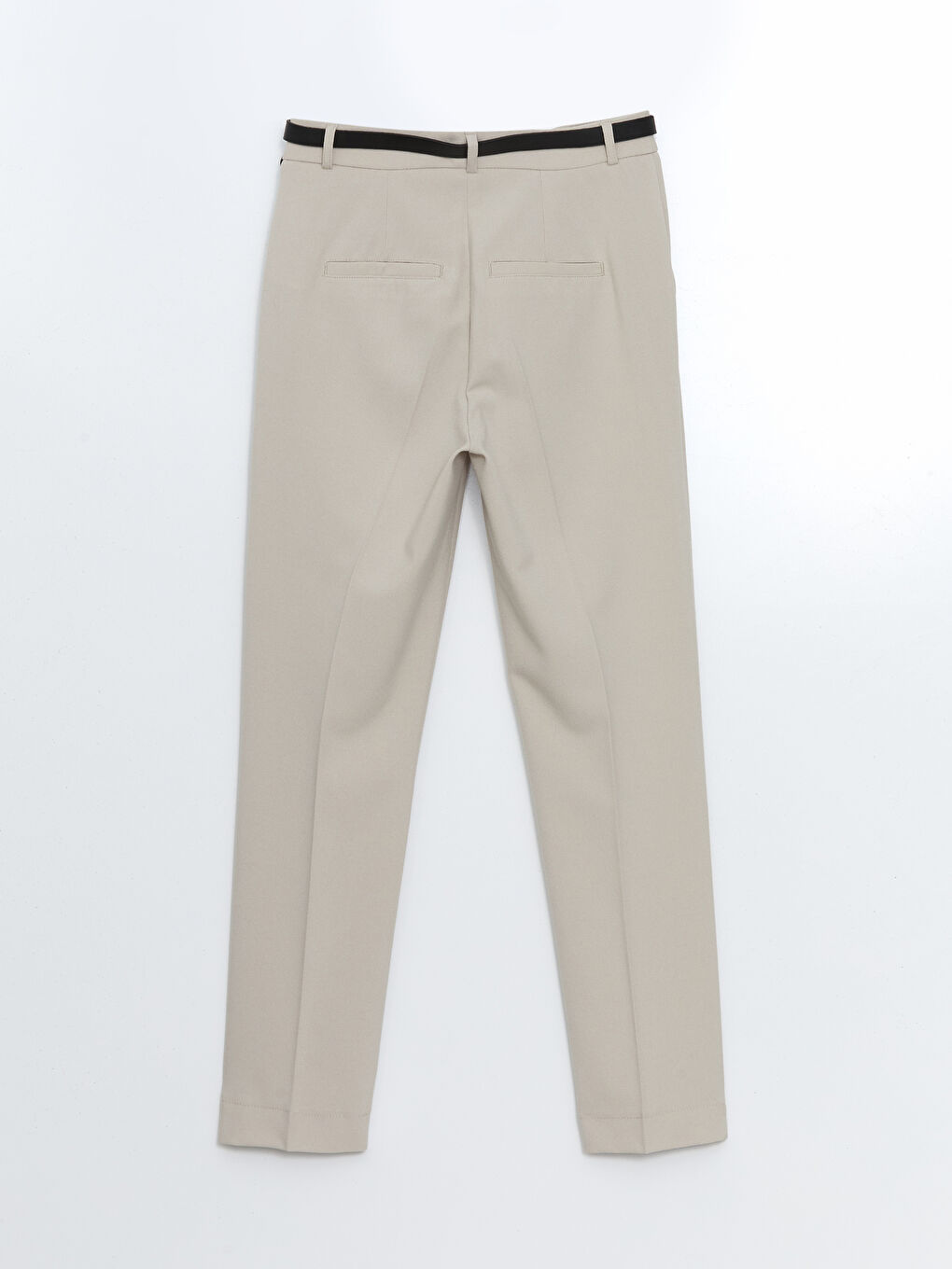 Bej Beli Kemerli Havuç Kesim Kadın Pantolon-5