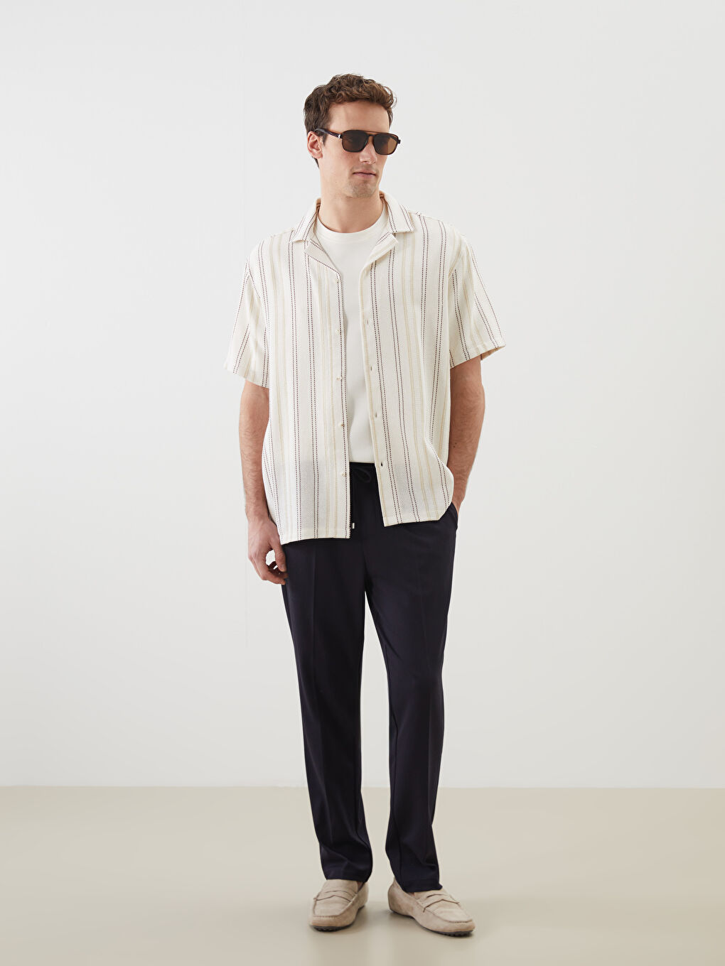 Regular Fit Short Sleeve Striped Men's Shirt-3