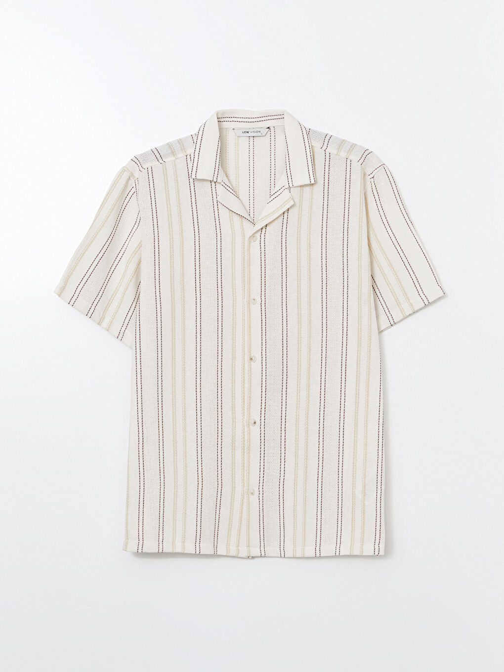 Regular Fit Short Sleeve Striped Men's Shirt-9