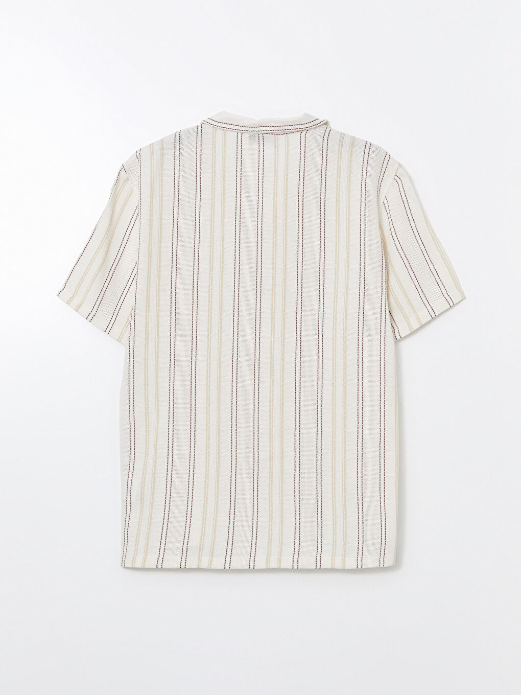 Regular Fit Short Sleeve Striped Men's Shirt-11