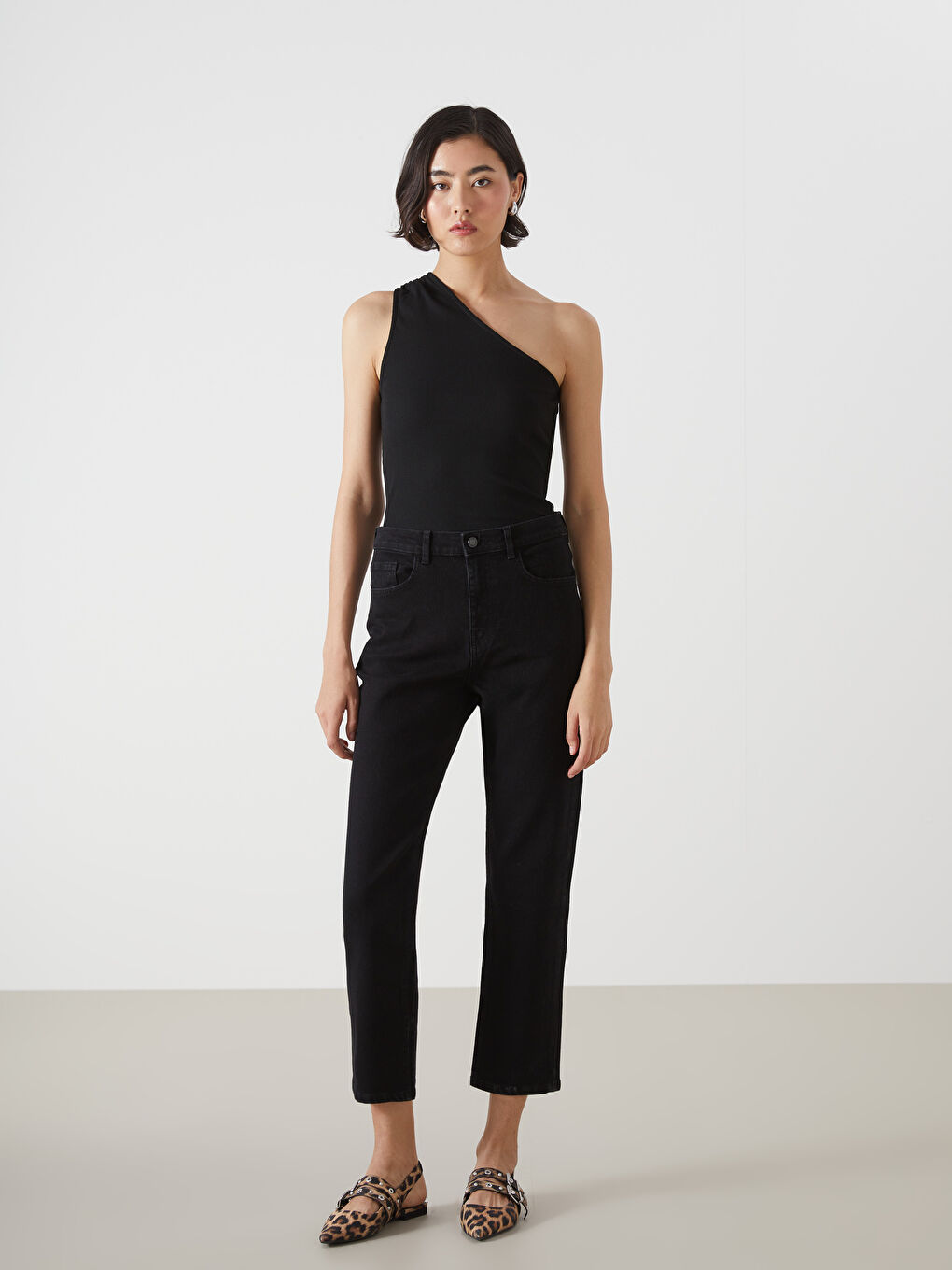 Women's One Shoulder Plain Tank Top -S5HG32Z8-CVL