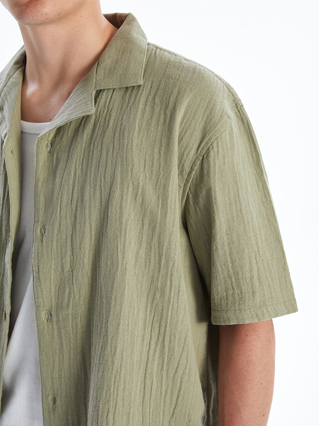 Standard Fit Cotton Short Sleeve Men's Shirt-2