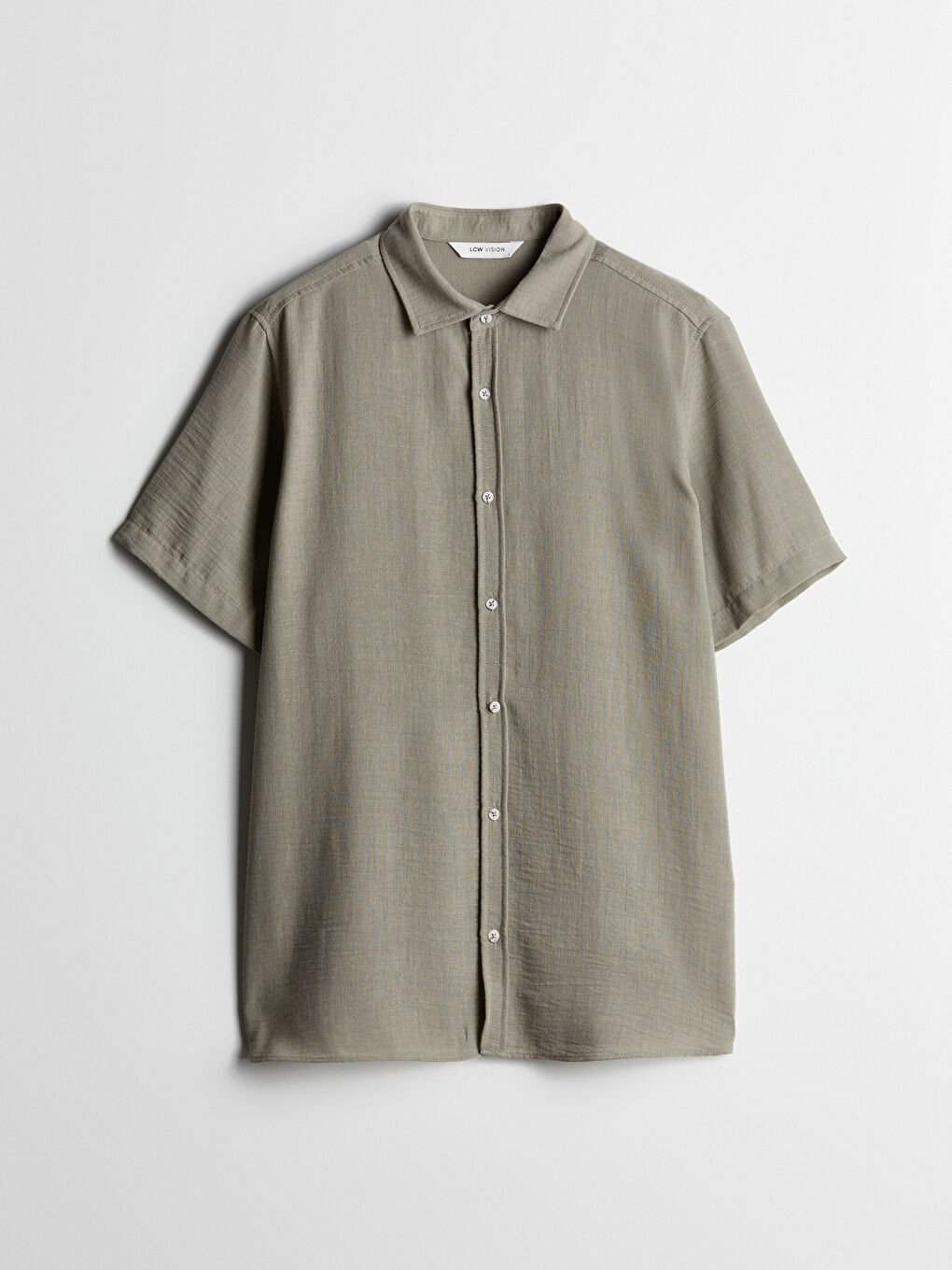 Slim Fit Short Sleeve Linen-Look Men's Shirt-4