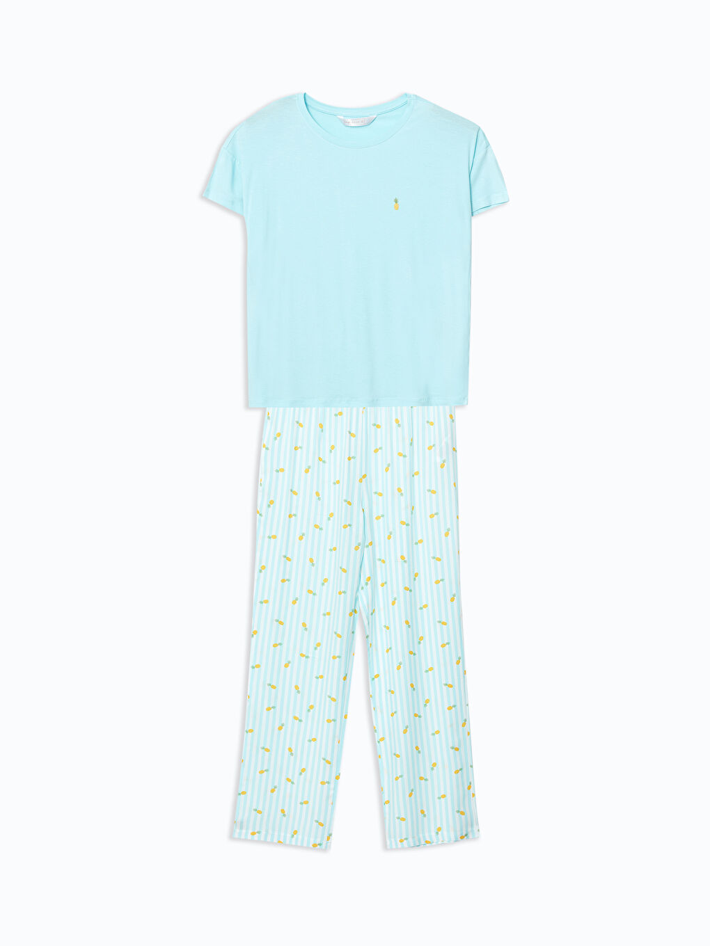 Crew Neck Printed Women's Pajamas Set -S5HG72Z8-LQK