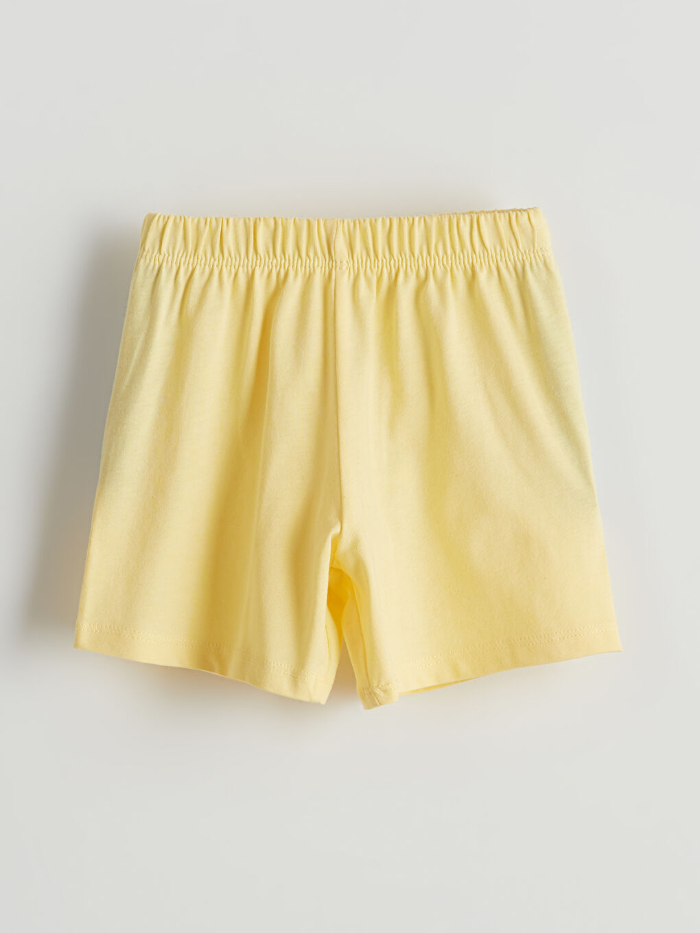 Sarı Beli Lastikli Erkek Bebek Şort Pijama Altı