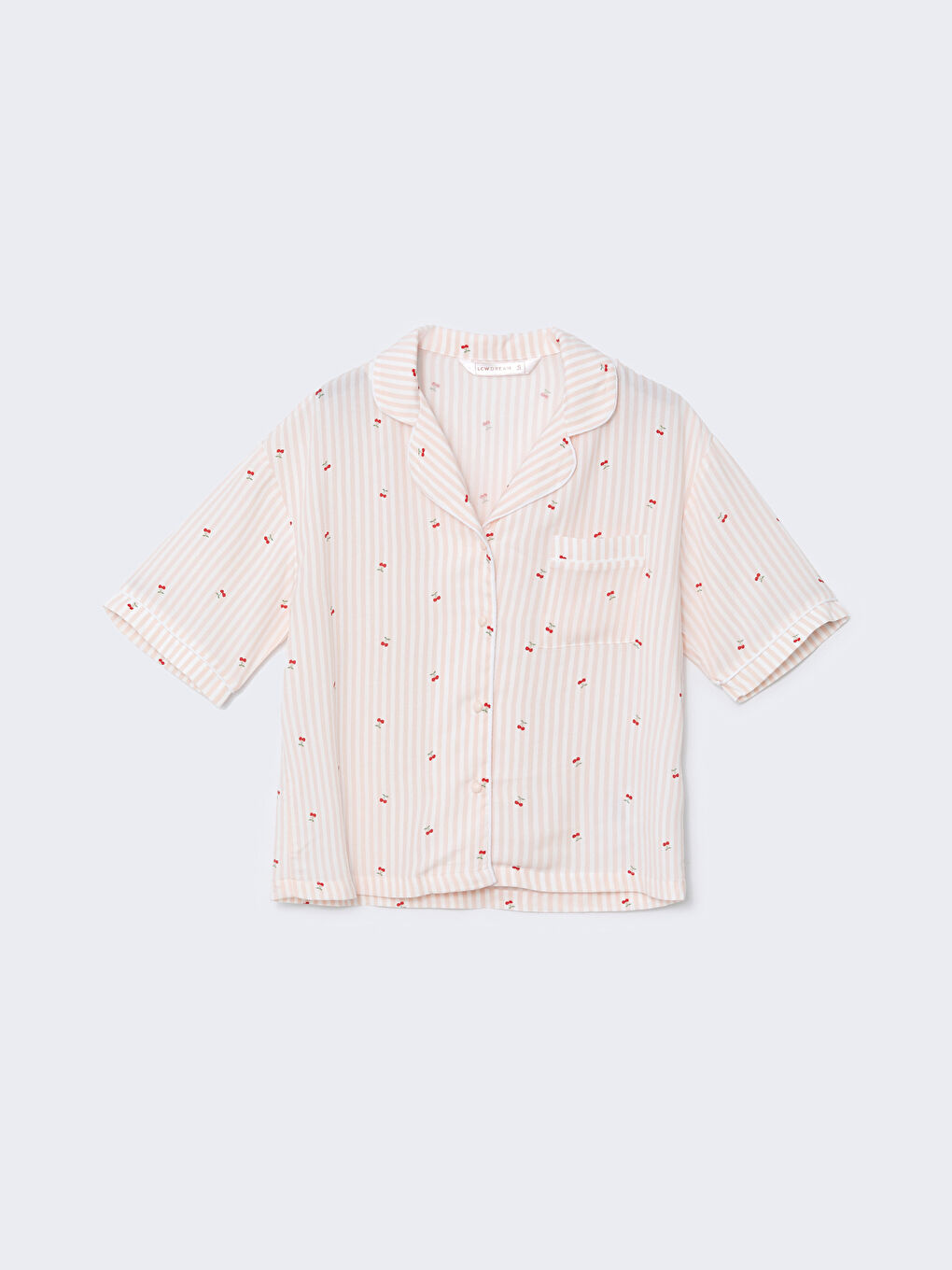 LCW DREAM Pembe Gömlek Yaka Baskılı Kadın Pijama Takımı - 5