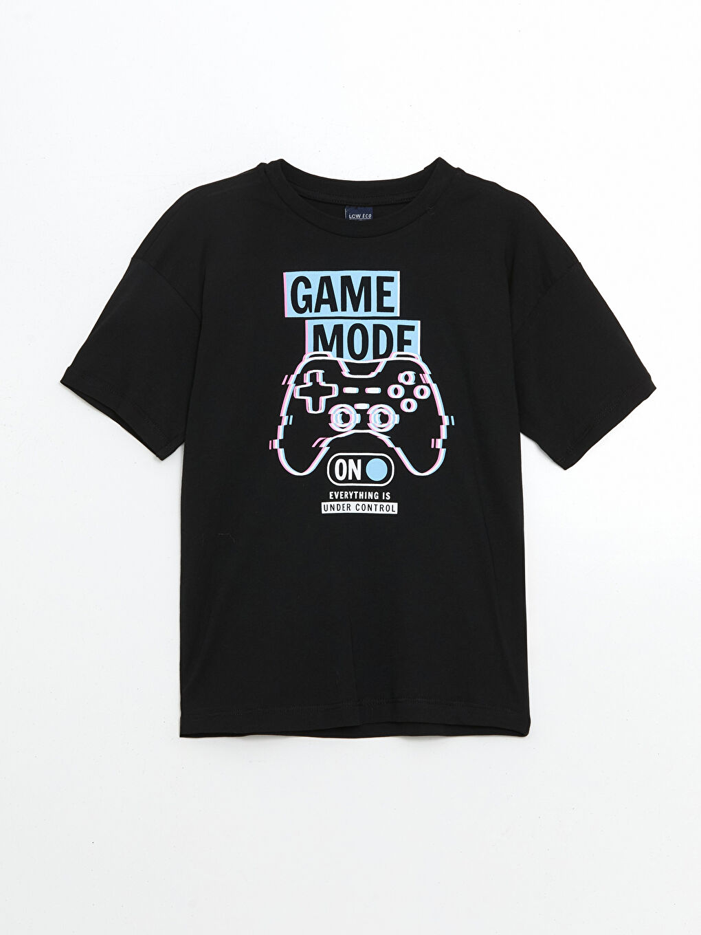 Siyah Bisiklet Yaka Erkek Çocuk Tişört