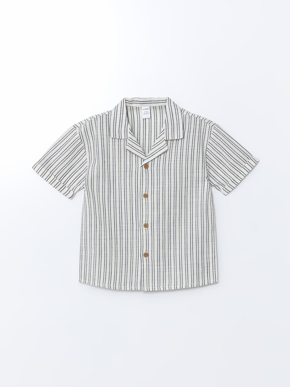 Bej Çizgili Erkek Çocuk Gömlek