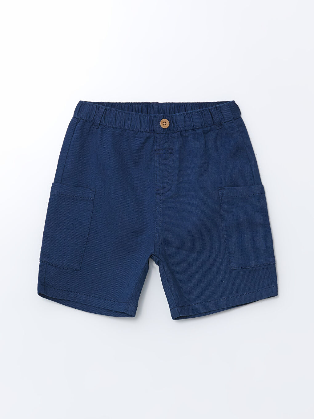 İndigo Beli Lastikli Cepli Erkek Çocuk Şort