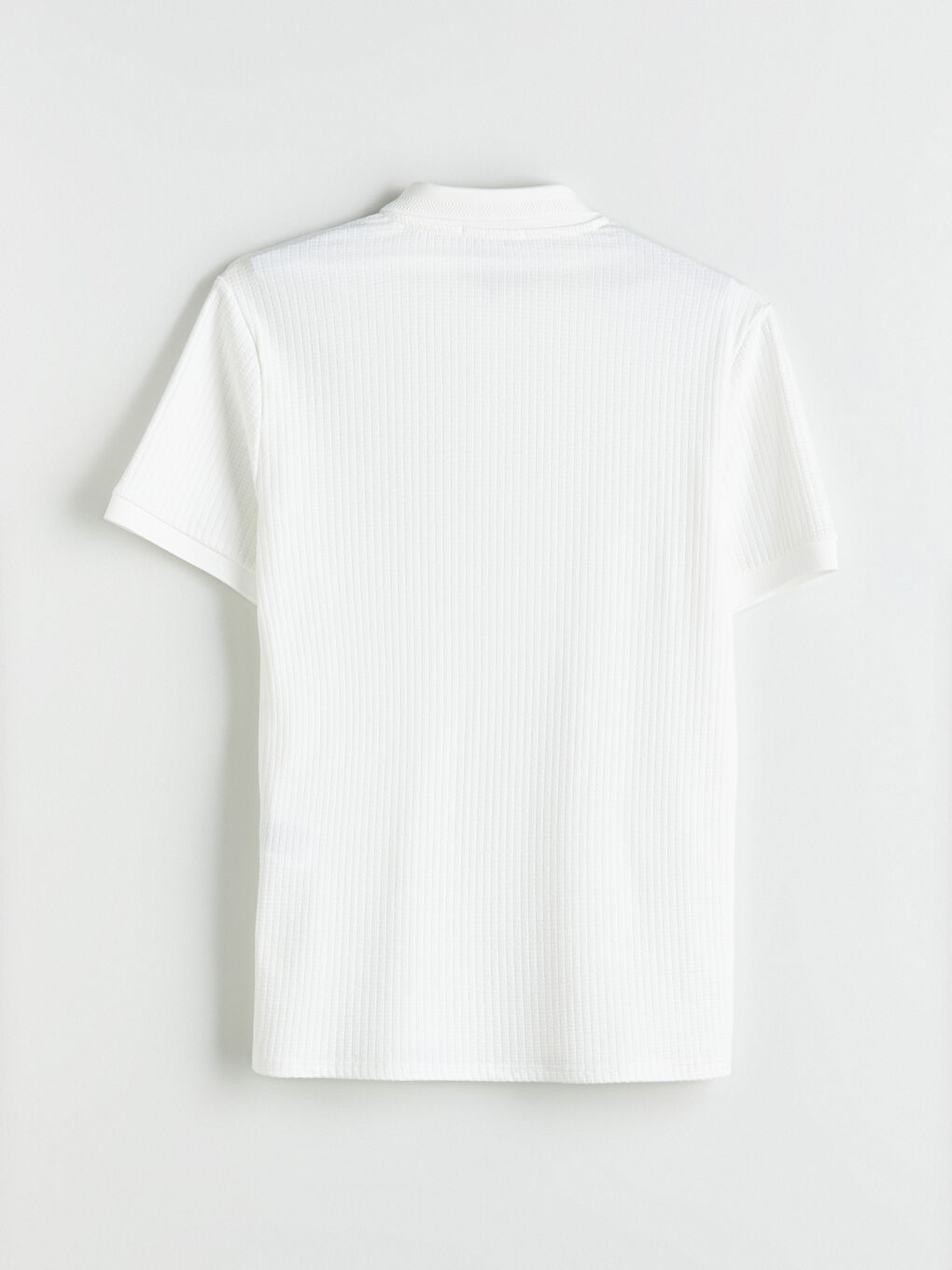 T-shirt Texturé à Col Polo Zippé pour Hommes-5